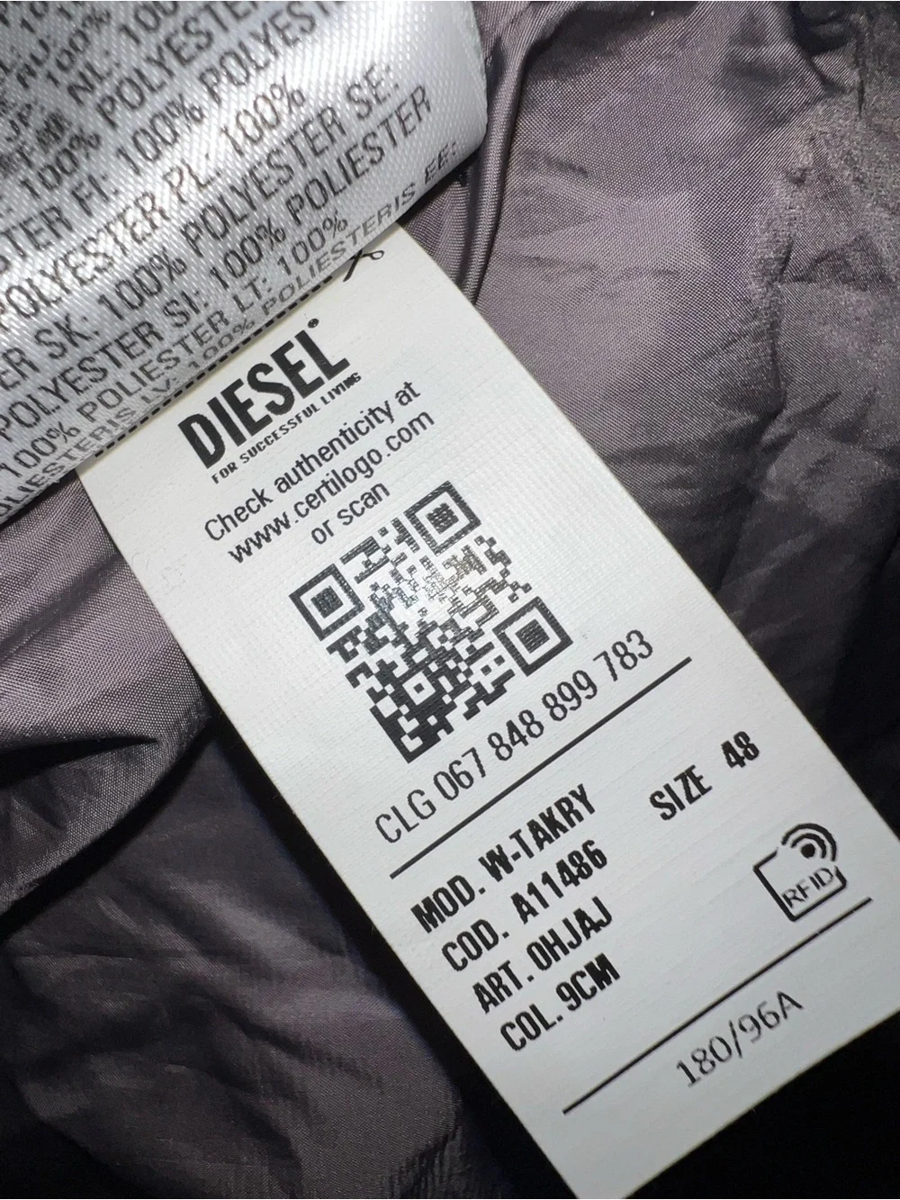 Diesel Oversized Hooded Puffer Coat - Mauve Taupe